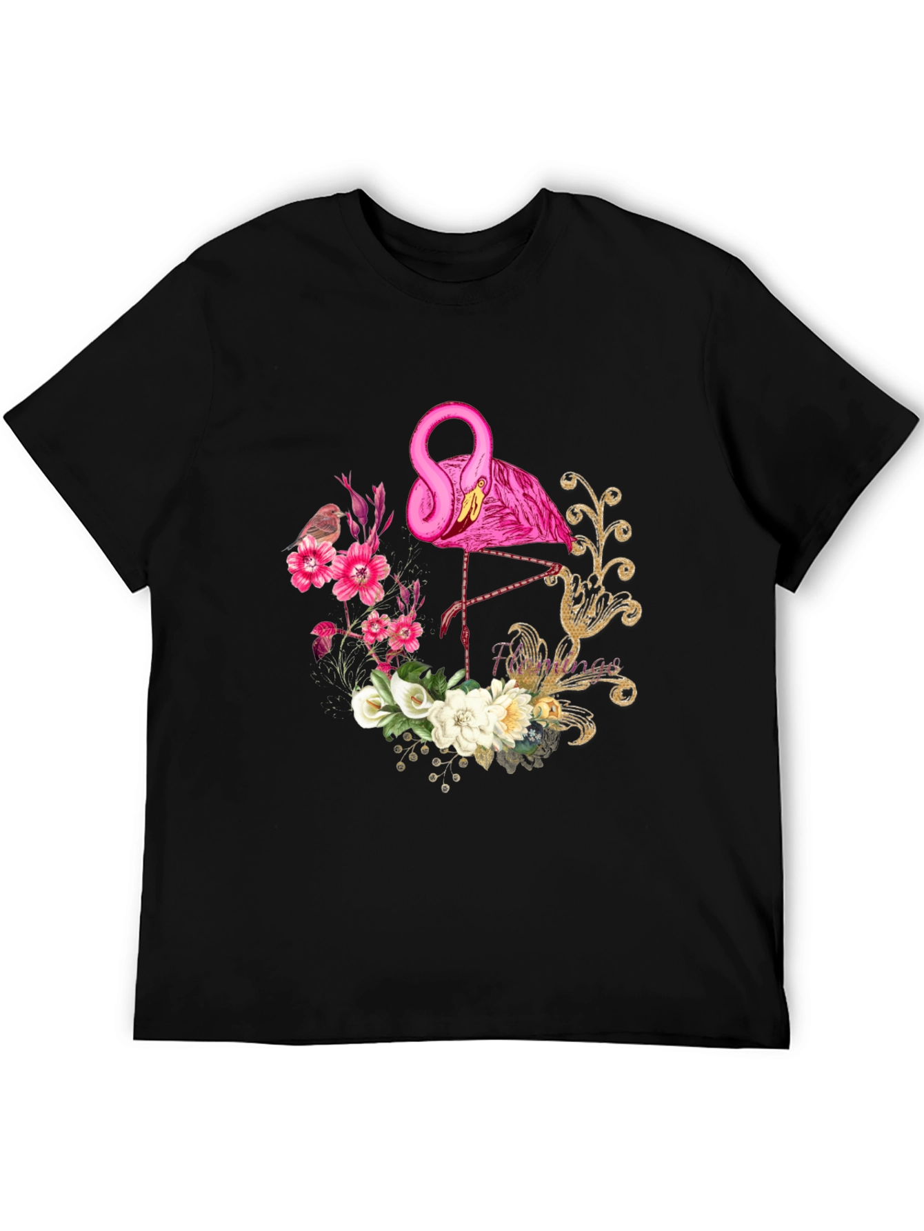 Floral Flamingo Graphic T-Shirt