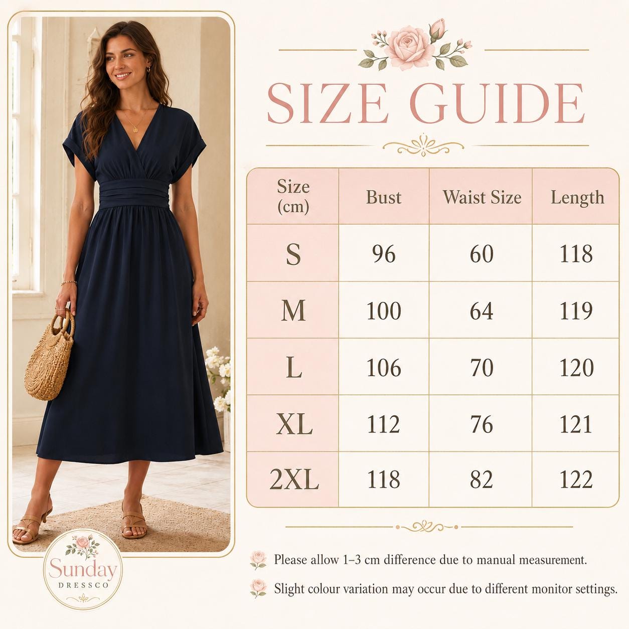 V Neck Midi Dress - Short Sleeve Gown, Women's Clothing, Summer Wedding Guest