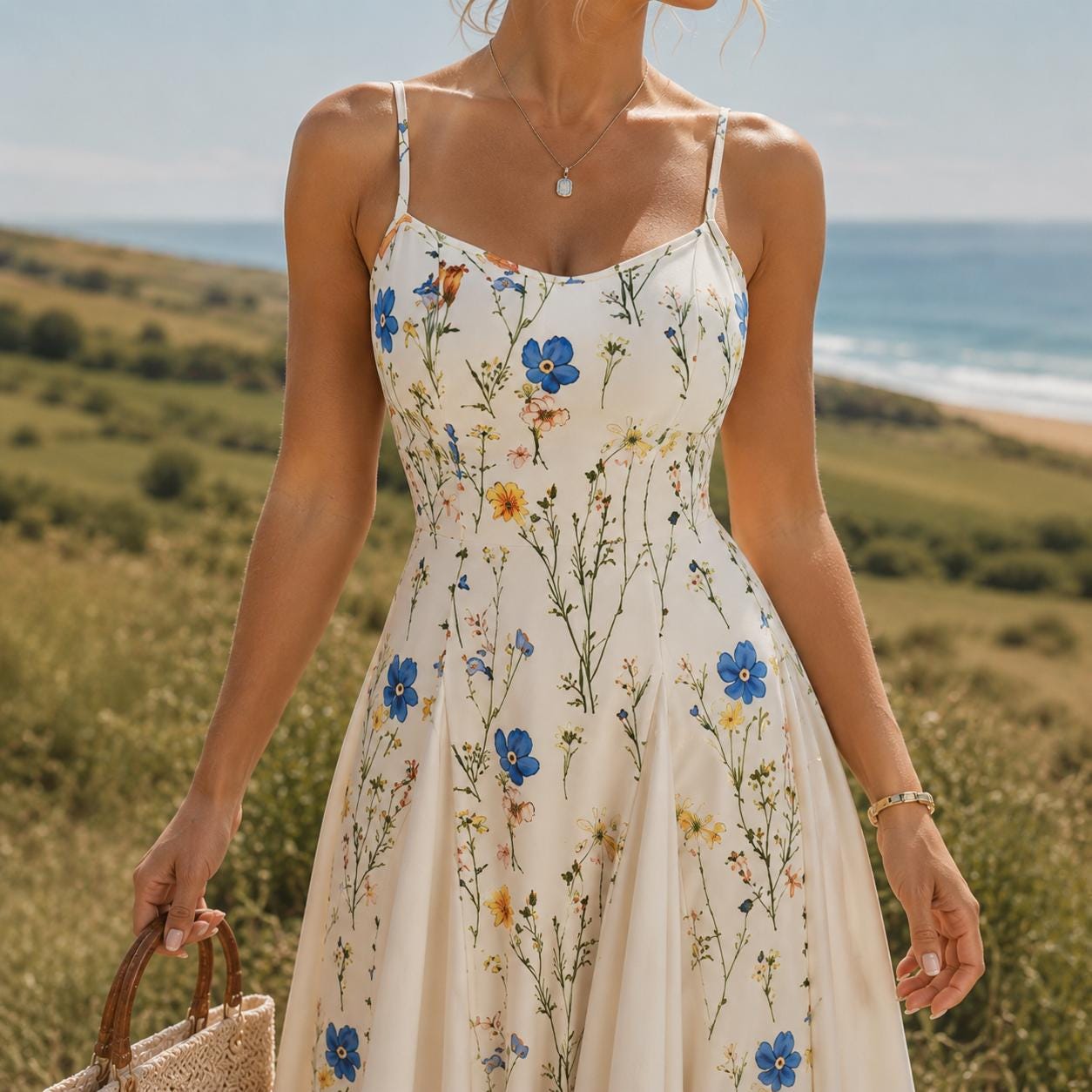 Floral Maxi Dress for Women, Elegant Summer Dress, Cottagecore Garden Dress, Flowy Wedding Guest Dress, Romantic Outfit