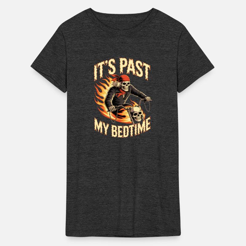It's Past My Bedtime Skeleton Biker Fire Rider