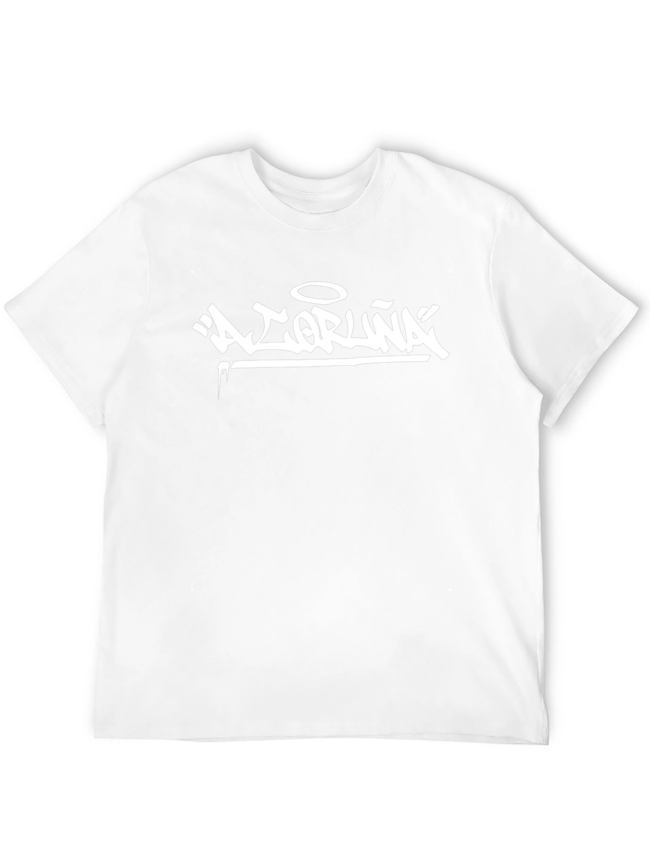Black T-Shirt with White Graffiti Style Print