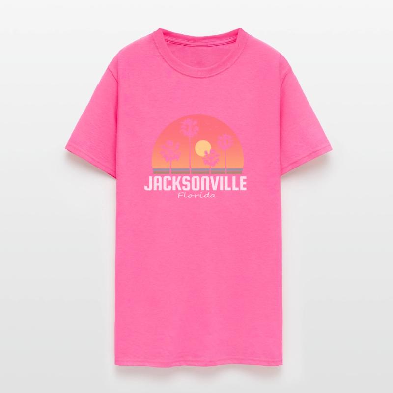 Jacksonville Florida Palm Tree Beach Sunset Retro
