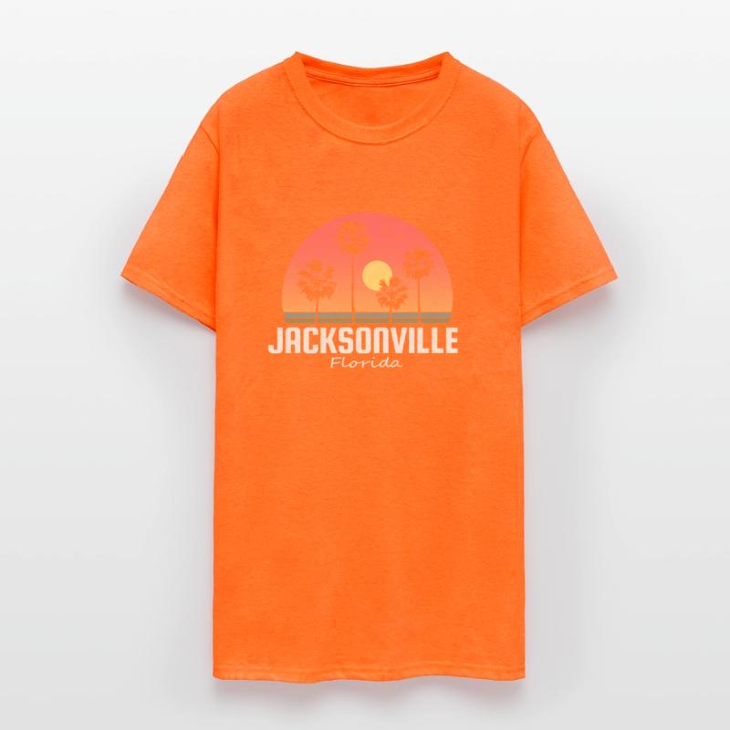 Jacksonville Florida Palm Tree Beach Sunset Retro