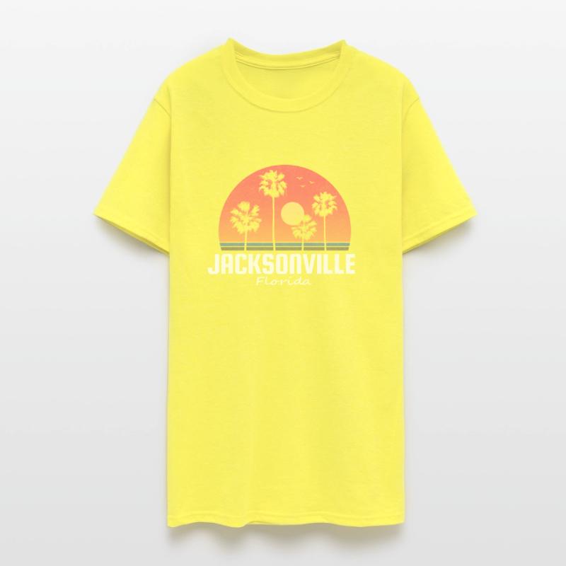 Jacksonville Florida Palm Tree Beach Sunset Retro