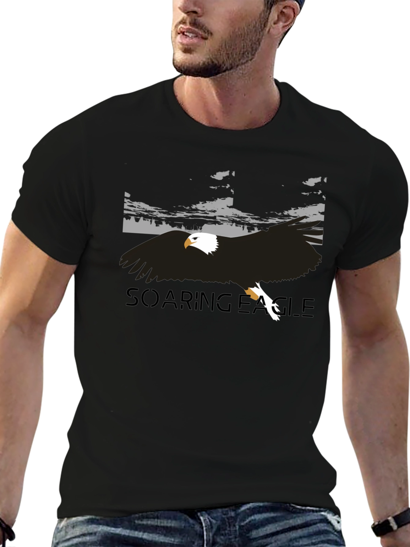 Soaring Eagle Graphic Tee - Mens Black T-Shirt