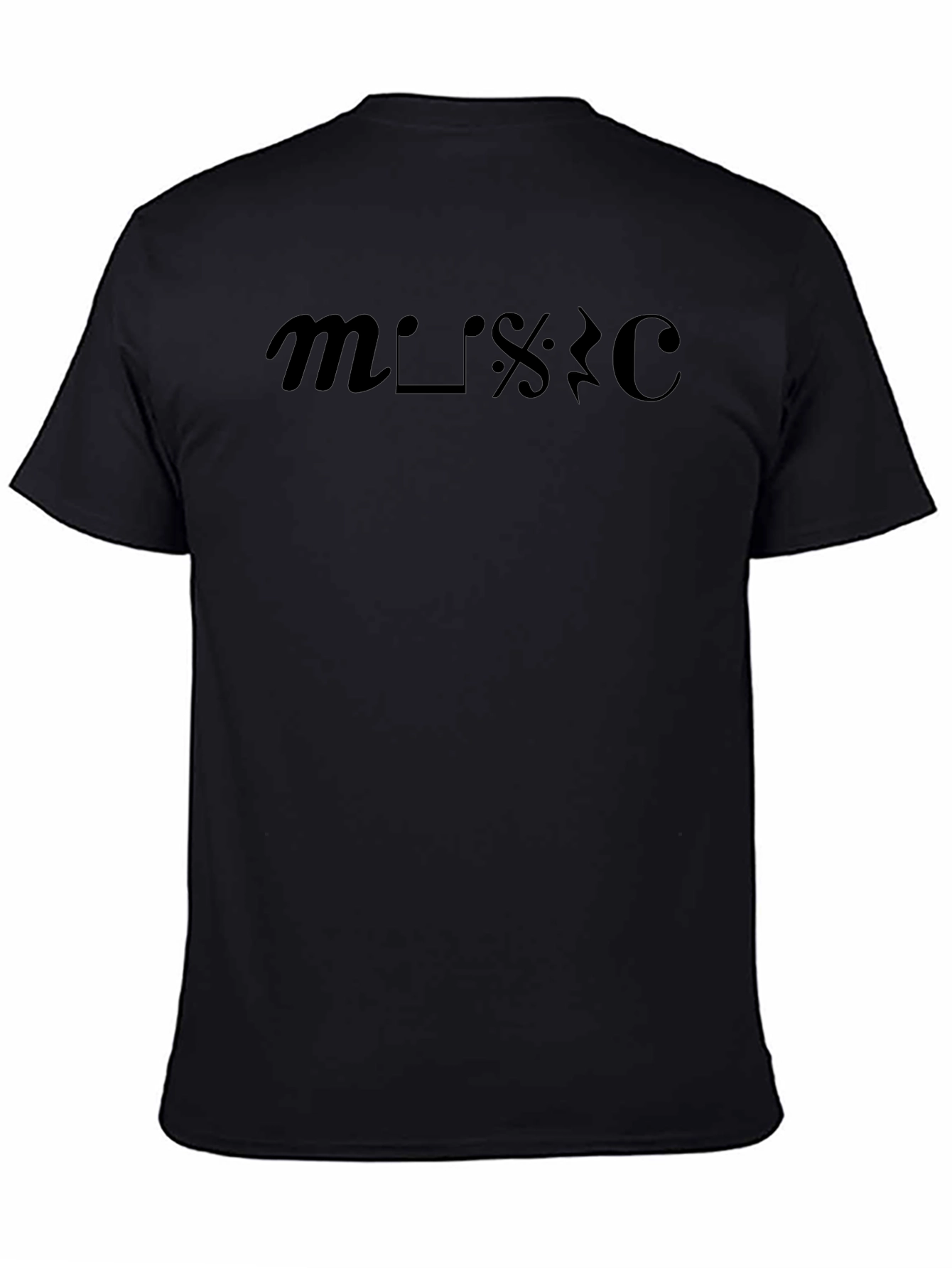 Music Symbol Graphic Black Tee - Stylish & Unique