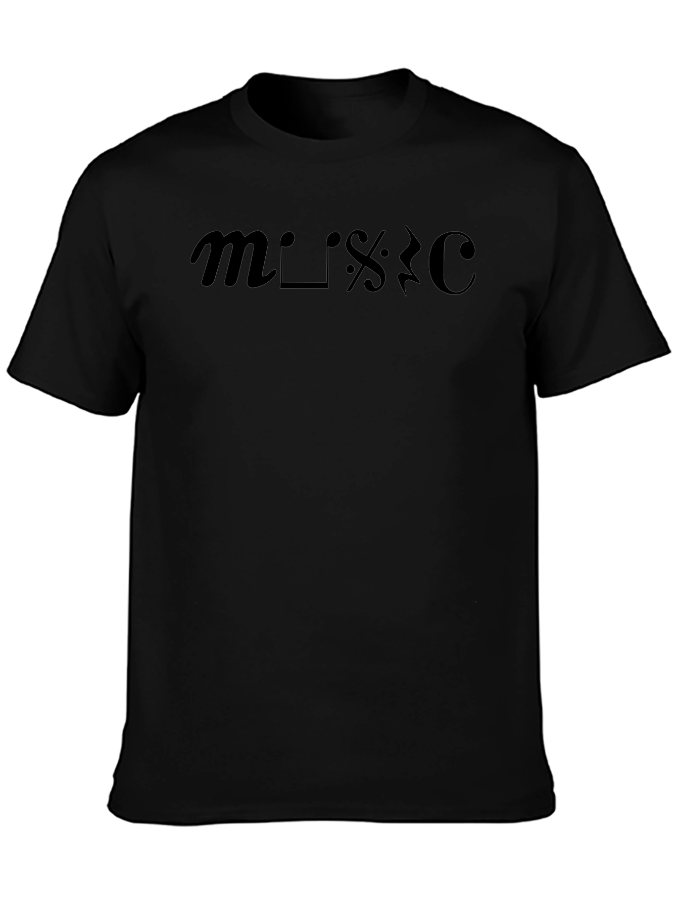 Music Symbol Graphic Black Tee - Stylish & Unique