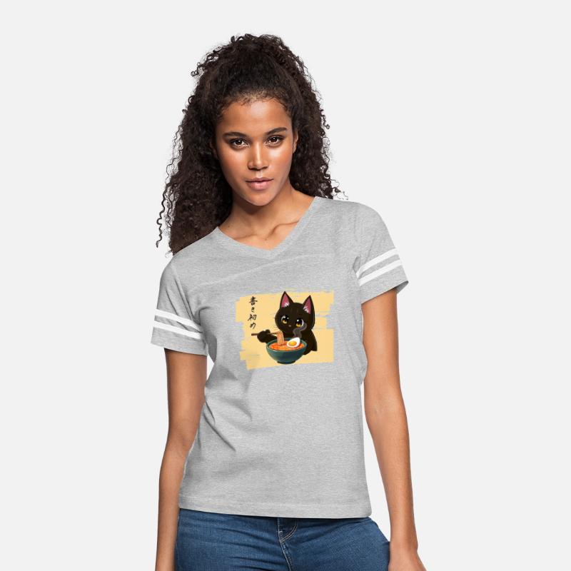 Kawaii Black Cat Eating Ramen – Cute Japanese Food