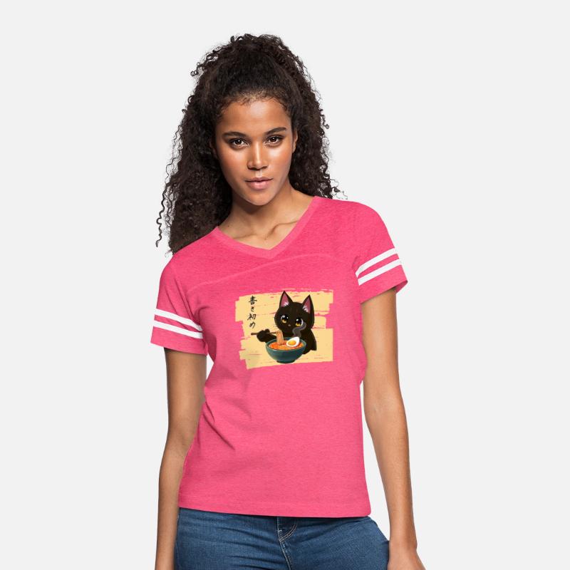 Kawaii Black Cat Eating Ramen – Cute Japanese Food