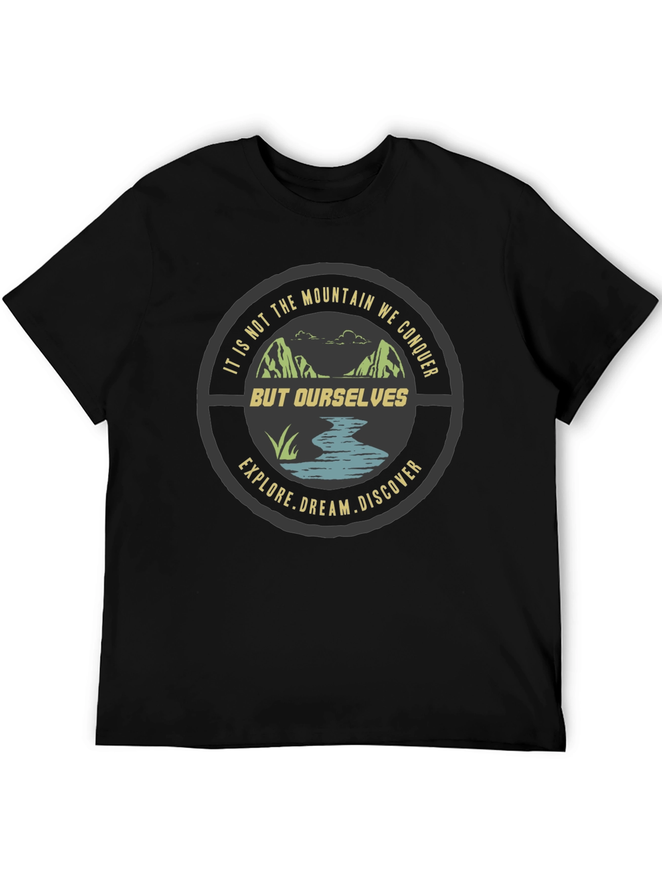 Mountain Conquer Graphic Tee - Explore Dream Discover