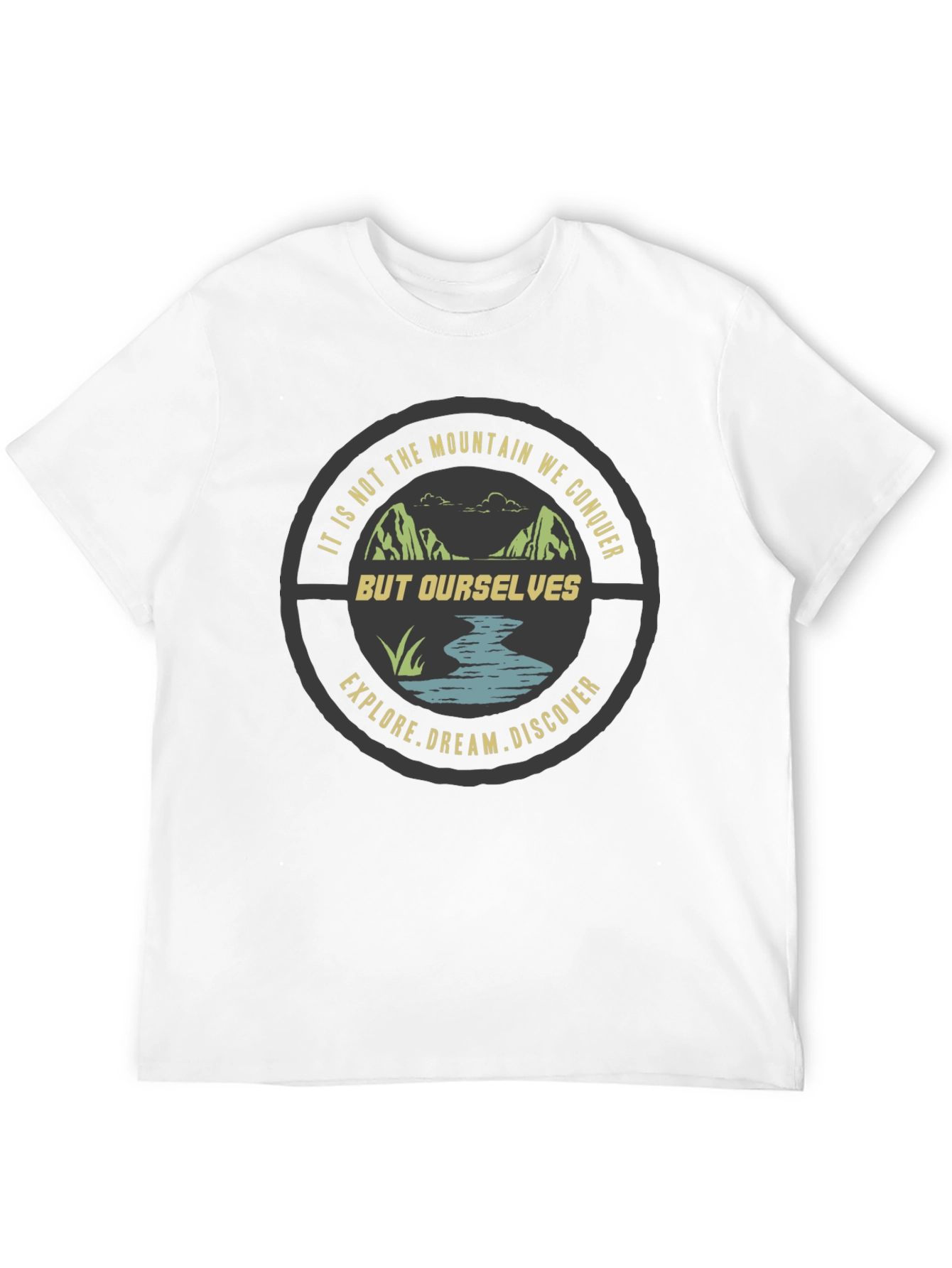 Mountain Conquer Graphic Tee - Explore Dream Discover