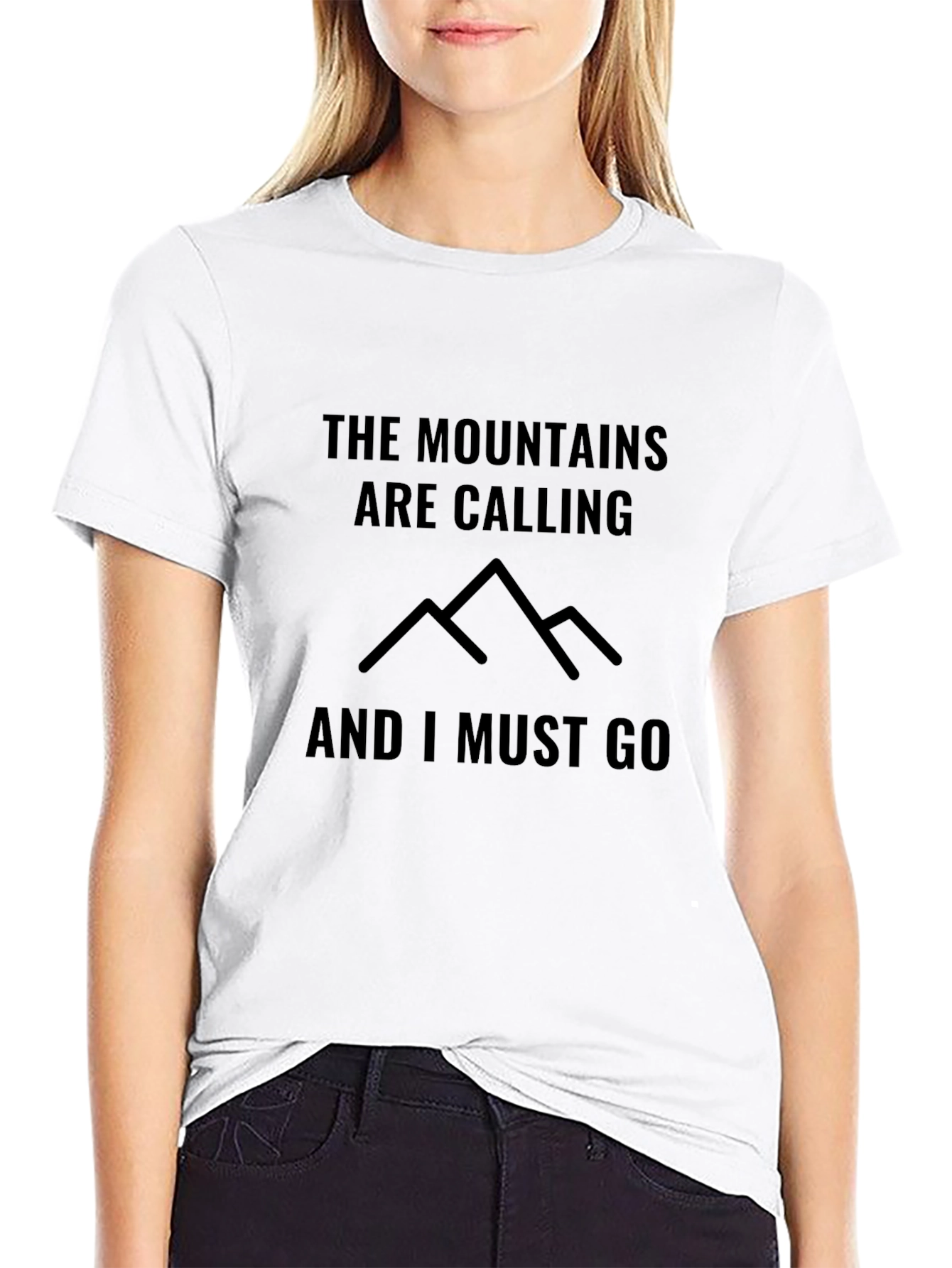 Mountains are Calling Black Graphic Tee