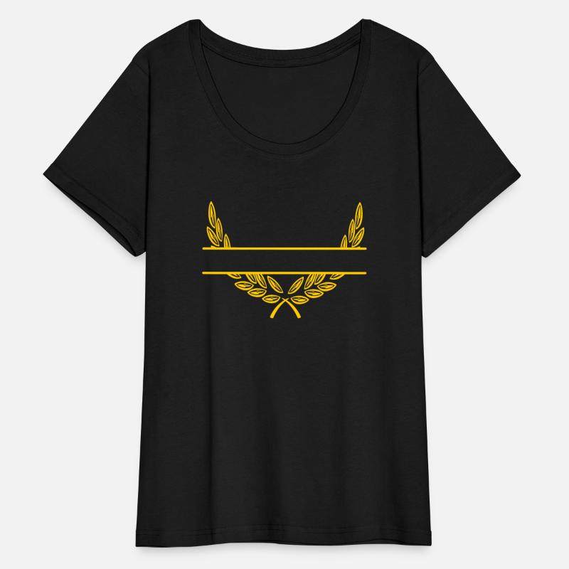 Laurel wreath name banner gold