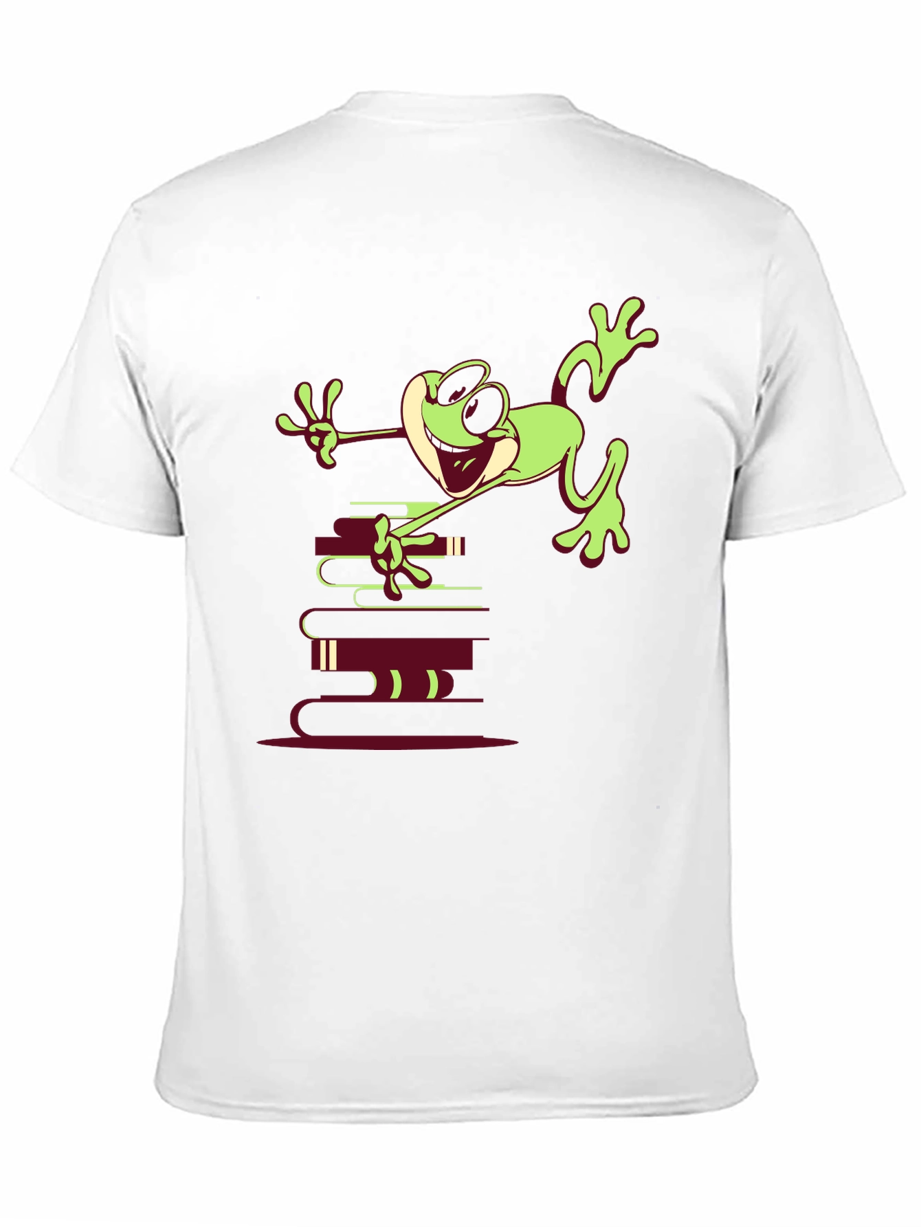 Frog on Books Graphic Tee - Unique Design