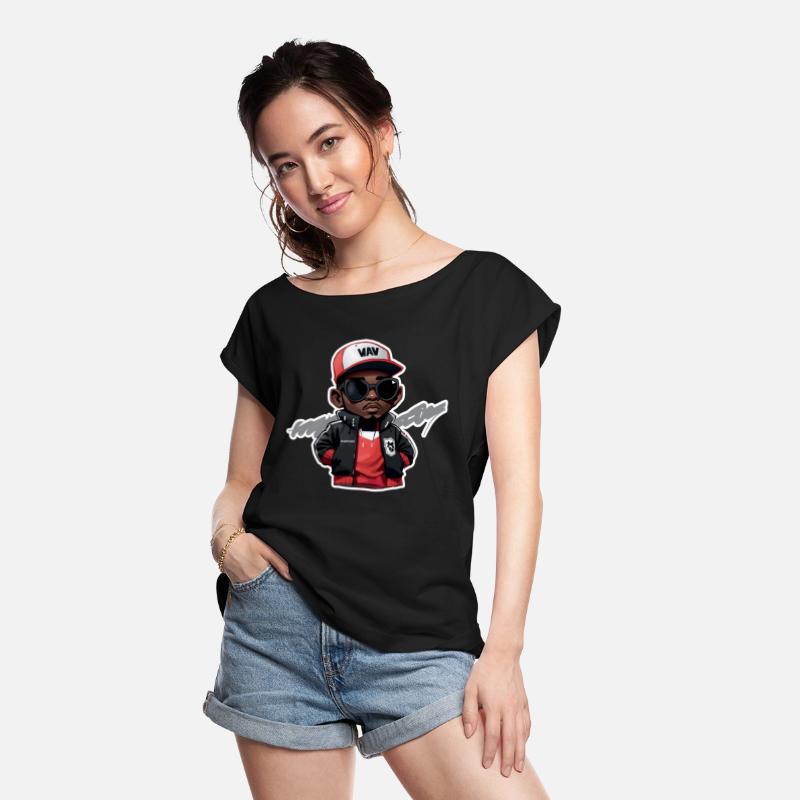 Little Hip Hop Head with Stroke (Red)