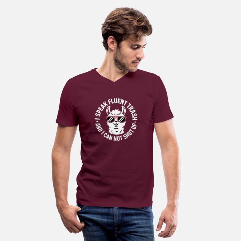 Llama with sunglasses and funny trash talk text