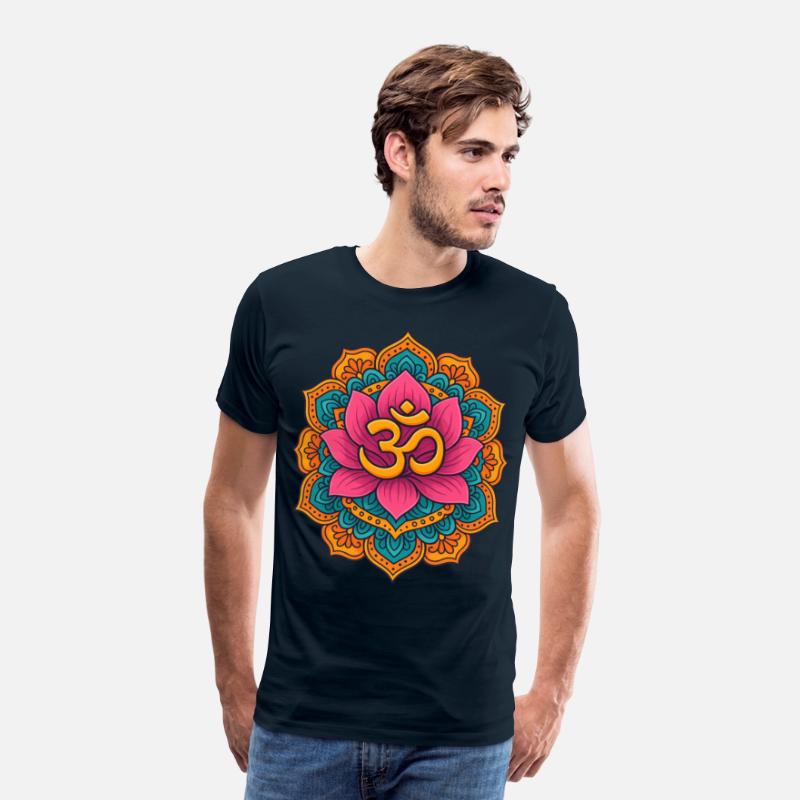 Lotus Mandala with Om Symbol – Colorful Art