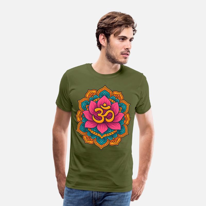Lotus Mandala with Om Symbol – Colorful Art