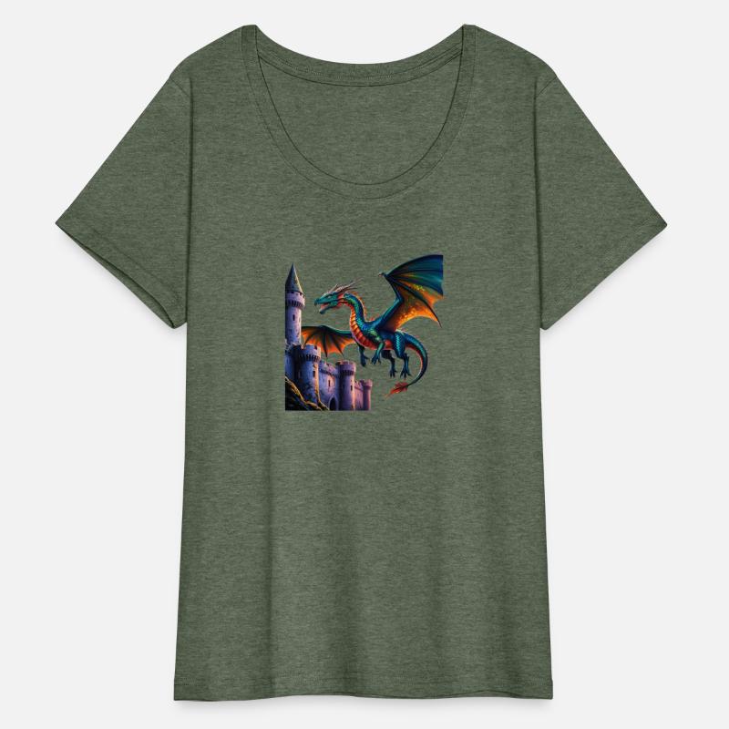 "Majestic Dragon Soaring Over a Castle at Sunset