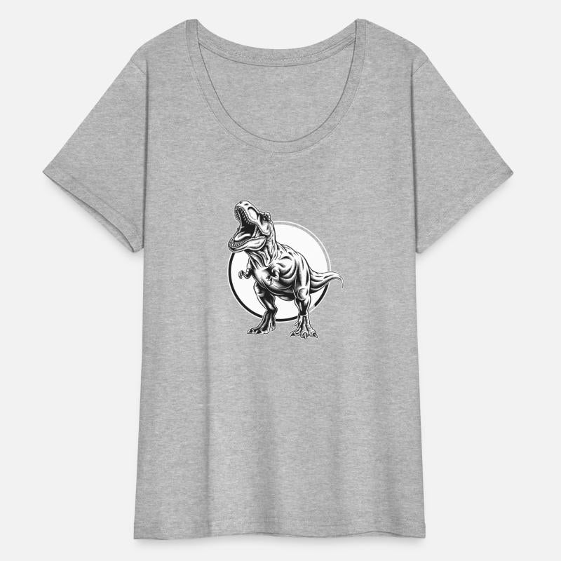 Majestic T-Rex Illustration in Monochrome Circle