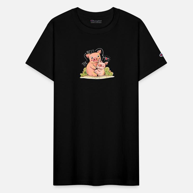 Mama Piggy and Baby Pig Cute Mothers Day Design