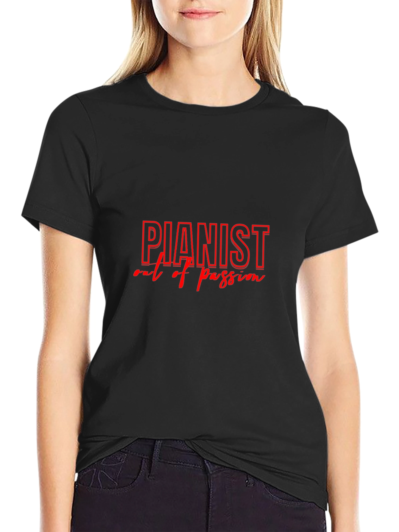Pianist Out of Passion Black T-Shirt