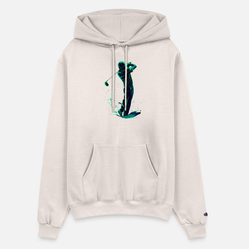 Minimalist Golfer Green Glow Silhouette