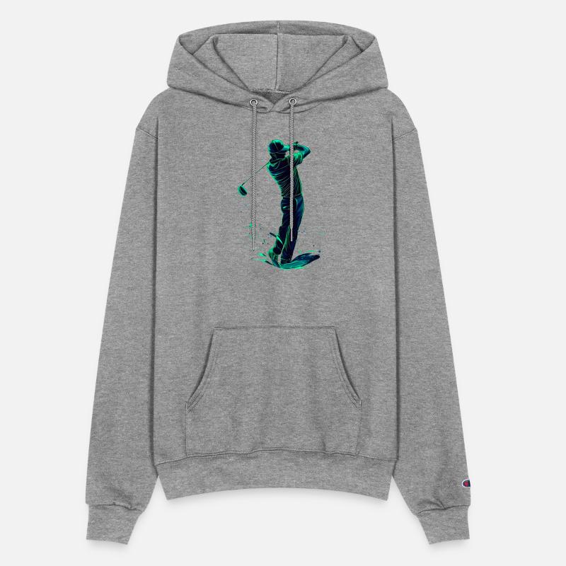 Minimalist Golfer Green Glow Silhouette