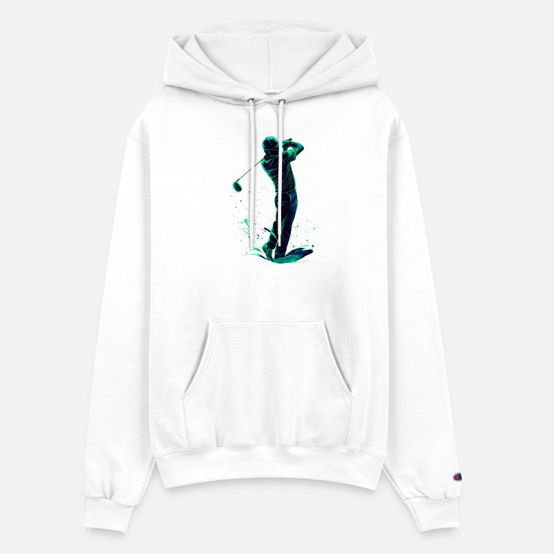 Minimalist Golfer Green Glow Silhouette