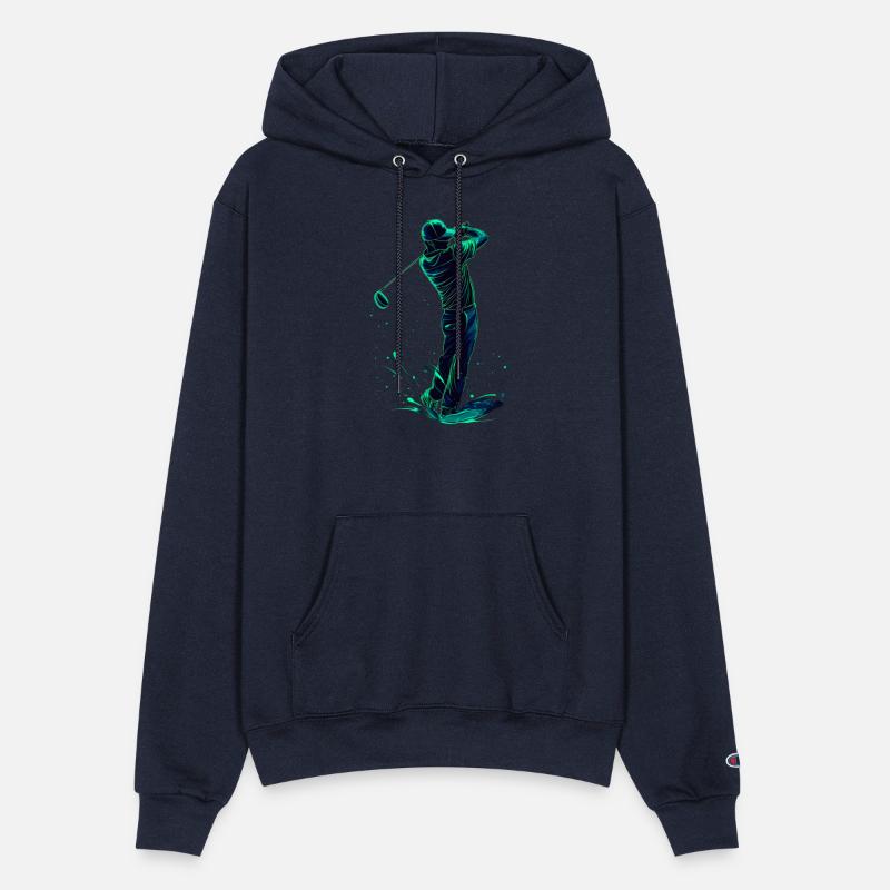 Minimalist Golfer Green Glow Silhouette