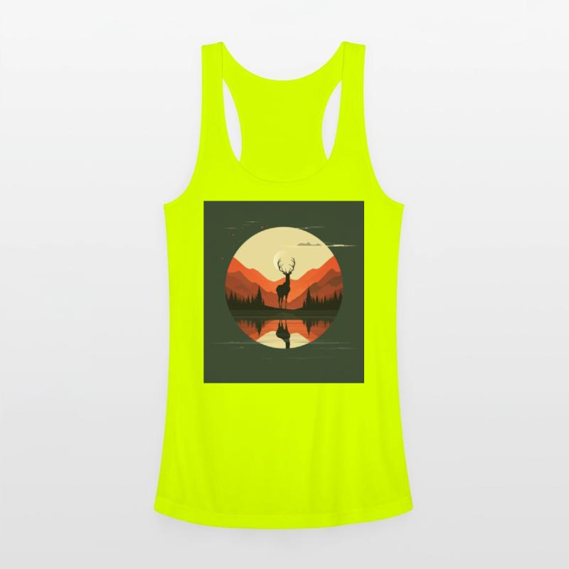 Moonlit Scenic Deer Reflection Design