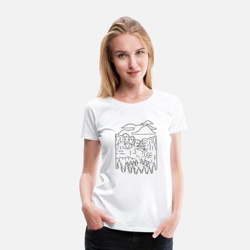 Mount Rushmore South Dakota Mono Line Art