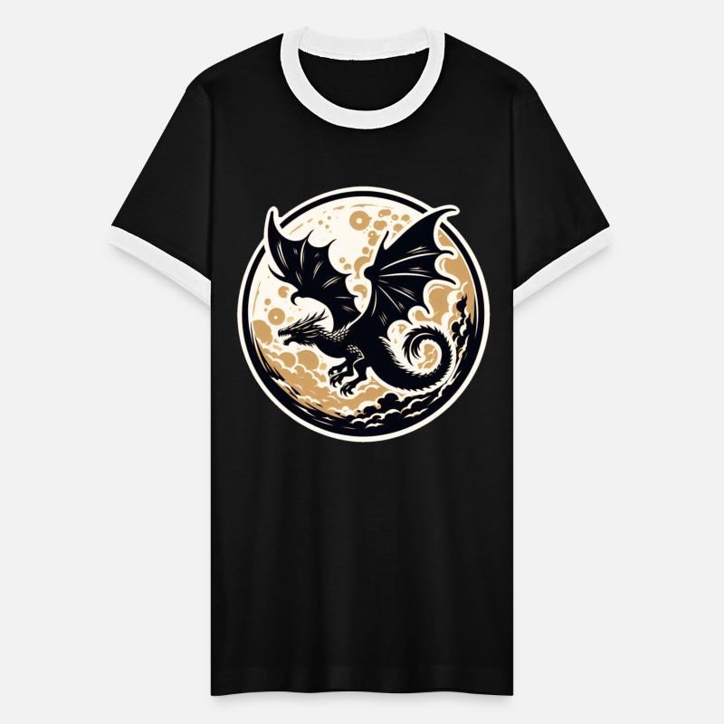 Mystical Dragon Silhouette Against Full Moon