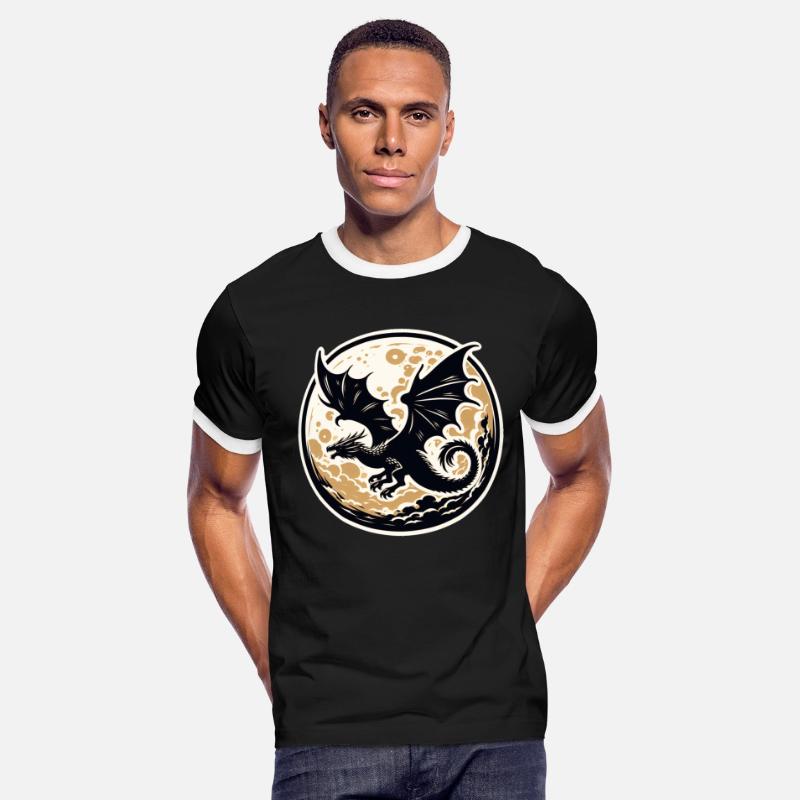 Mystical Dragon Silhouette Against Full Moon