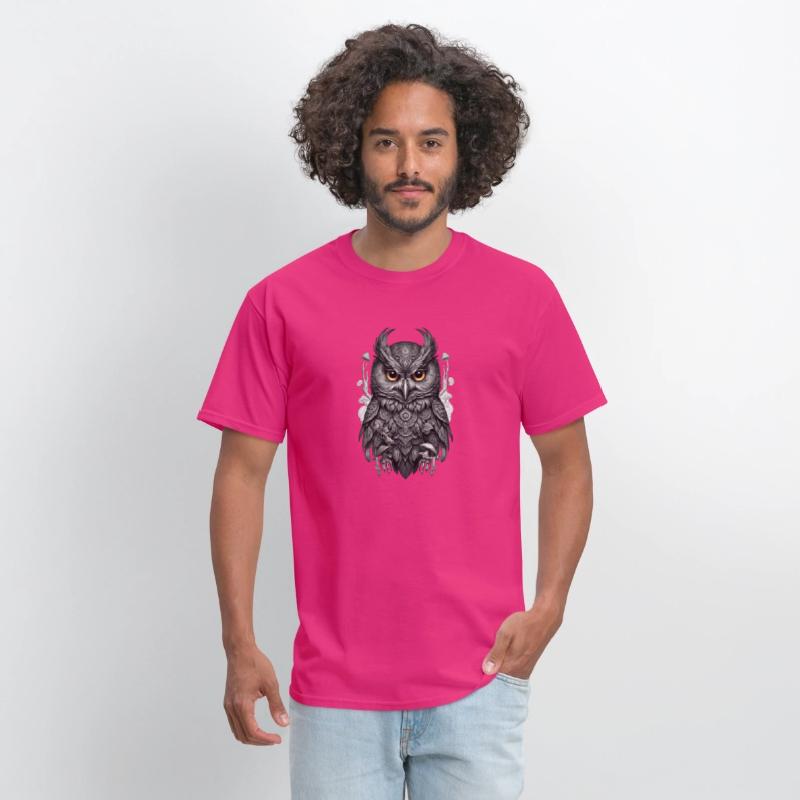 mythic black and white mandala owl