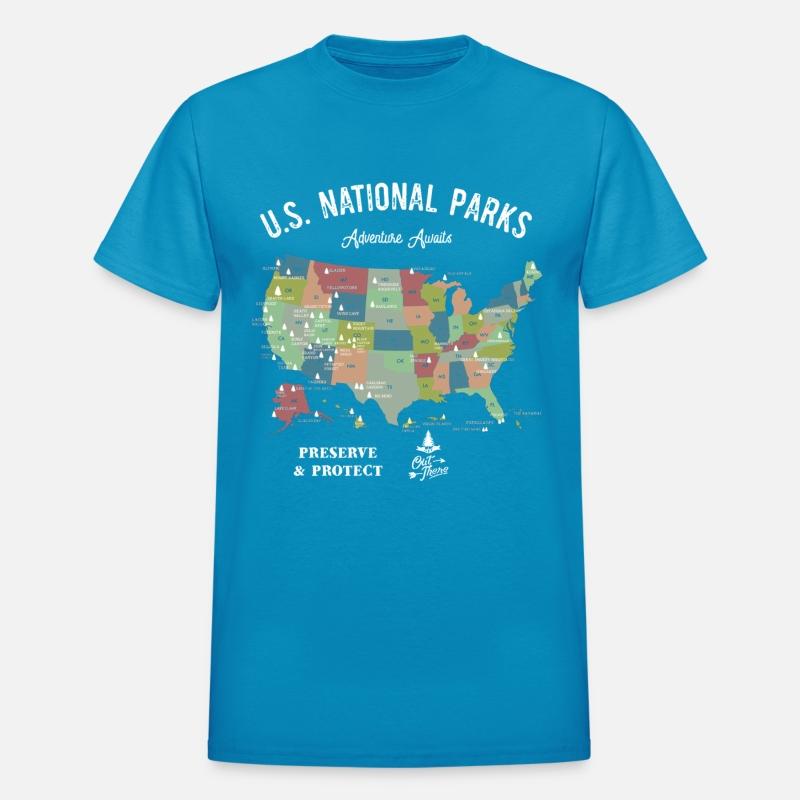 National Park Map Vintage Hiking Camping