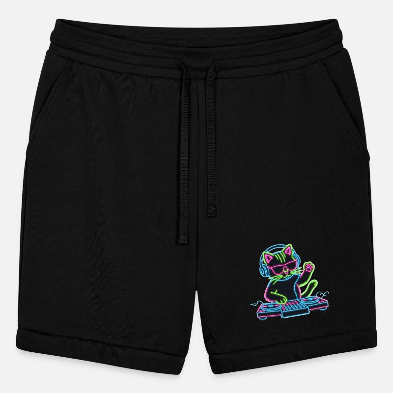 Neon DJ Cat – Retro Rave Party Vibe Design