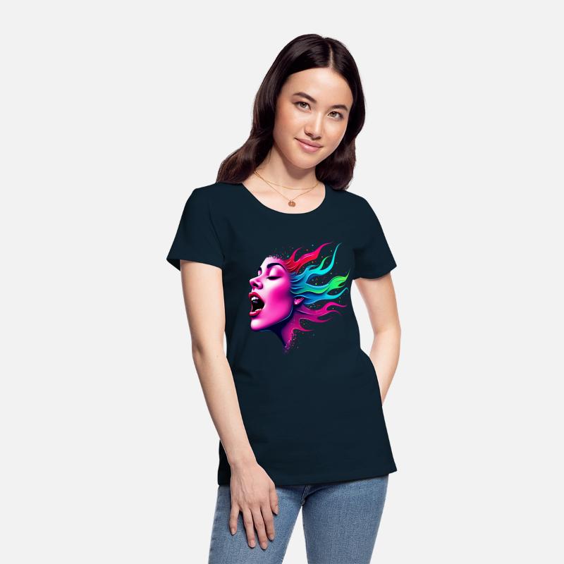Neon Soundwave Face - Music Lovers T-shirt