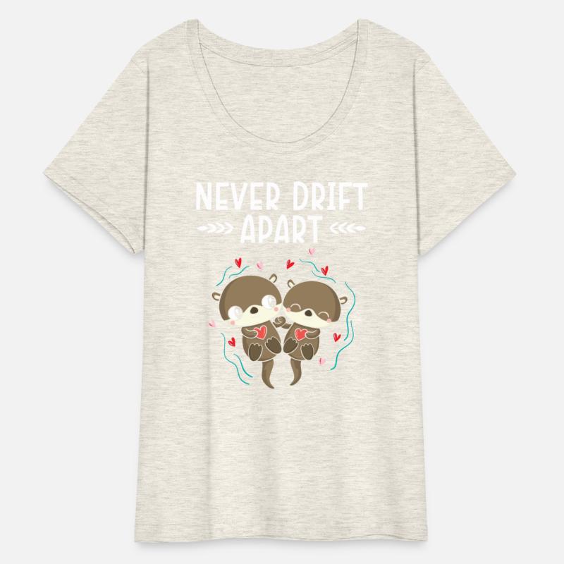 Never Drift Apart Valentines Day Hearts Day Otter