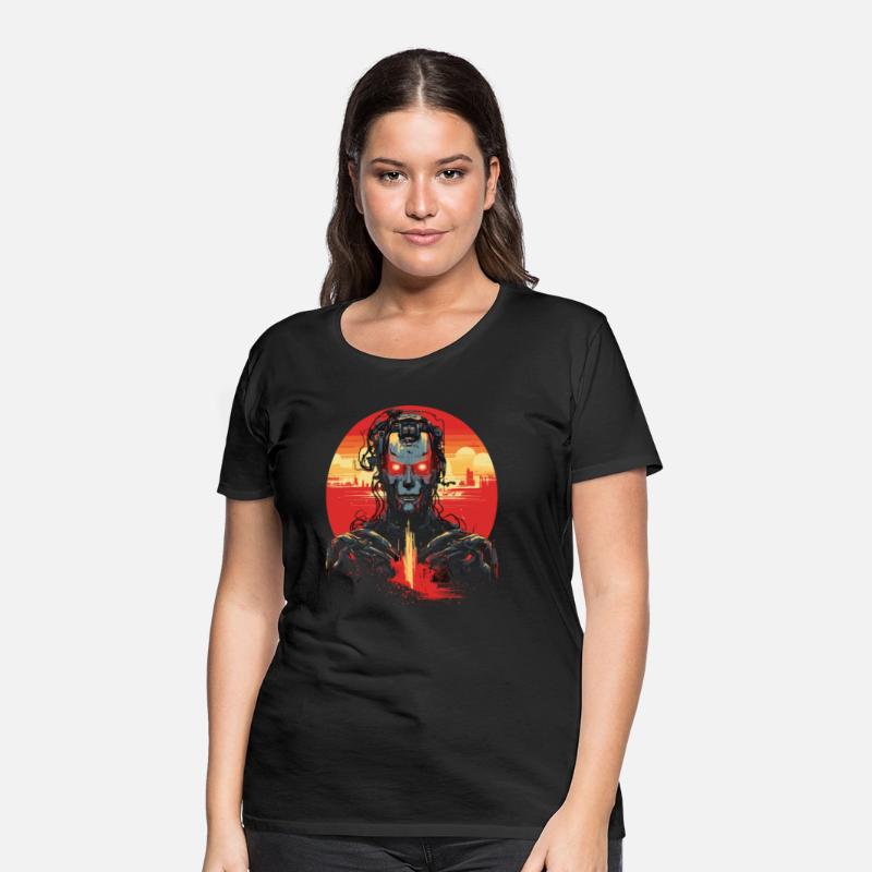 Niche Friend Red Sun Robot Shirt