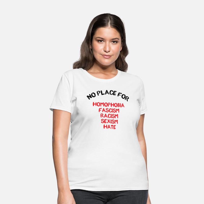 NO PLACE FOR HOMOPHOBIA FASCISM RACISM SEXISM HATE