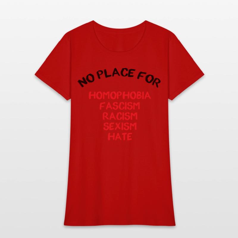 NO PLACE FOR HOMOPHOBIA FASCISM RACISM SEXISM HATE