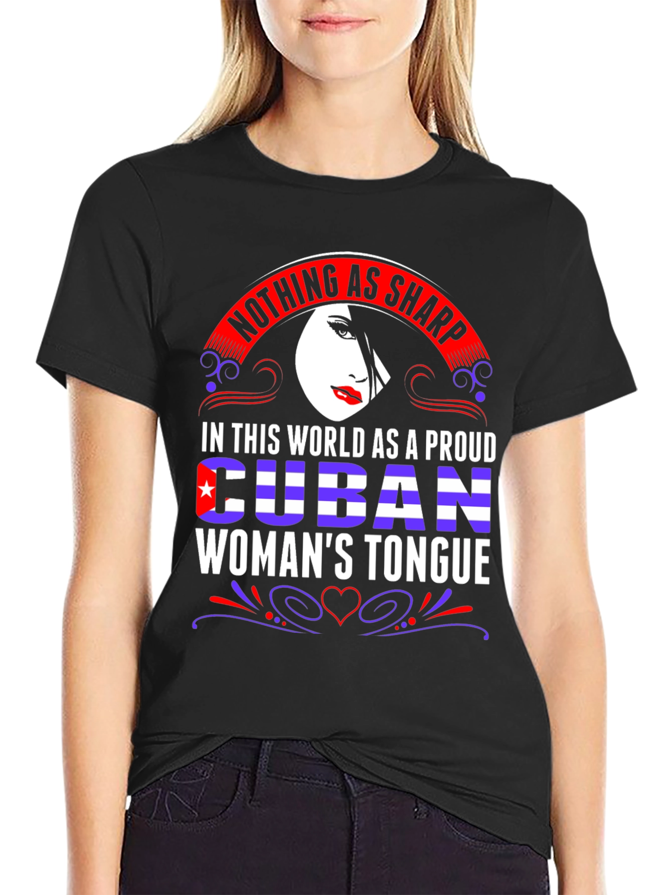Proud Cuban Womans Tongue Graphic Tee