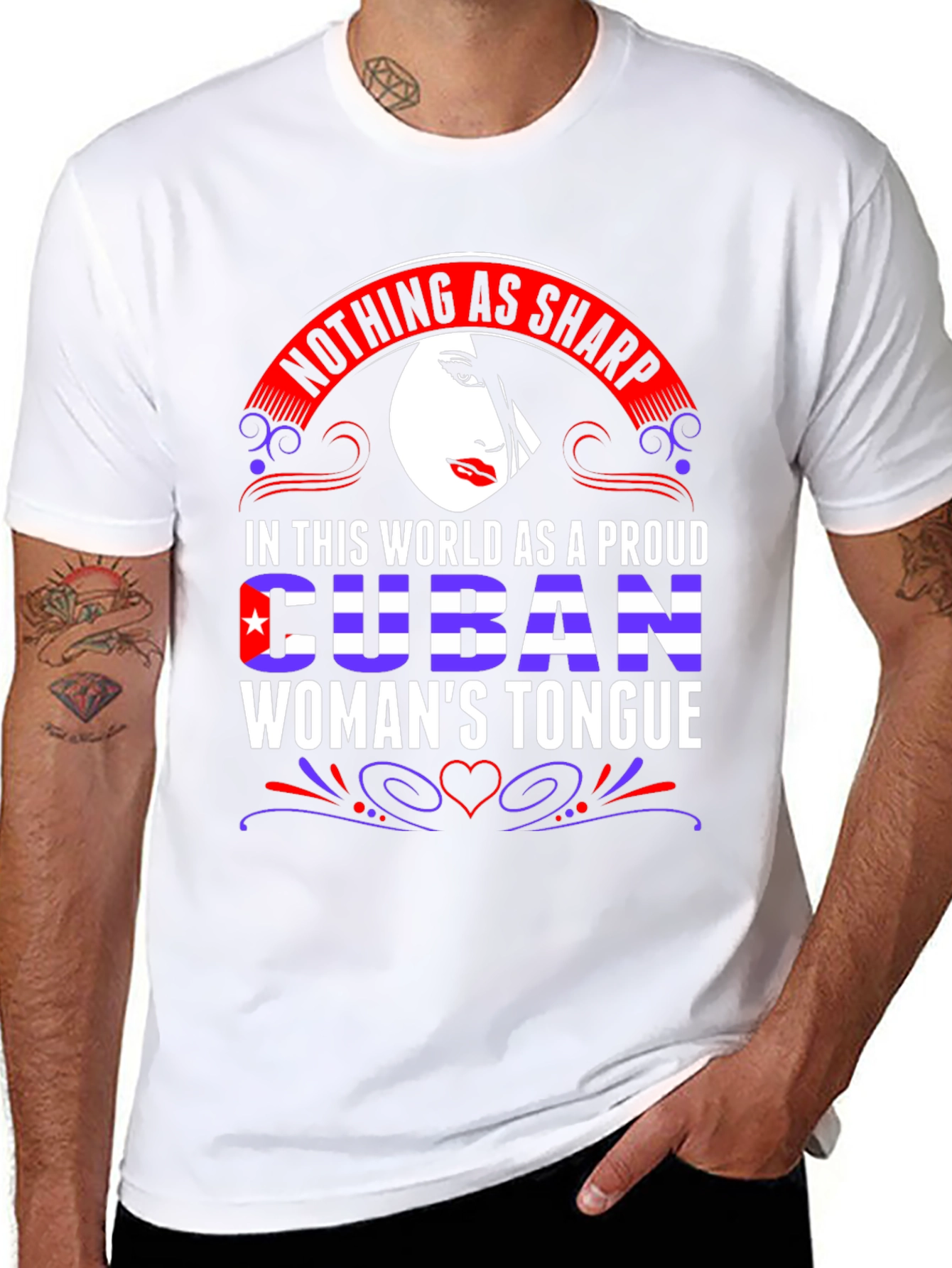Proud Cuban Womans Tongue Graphic Tee