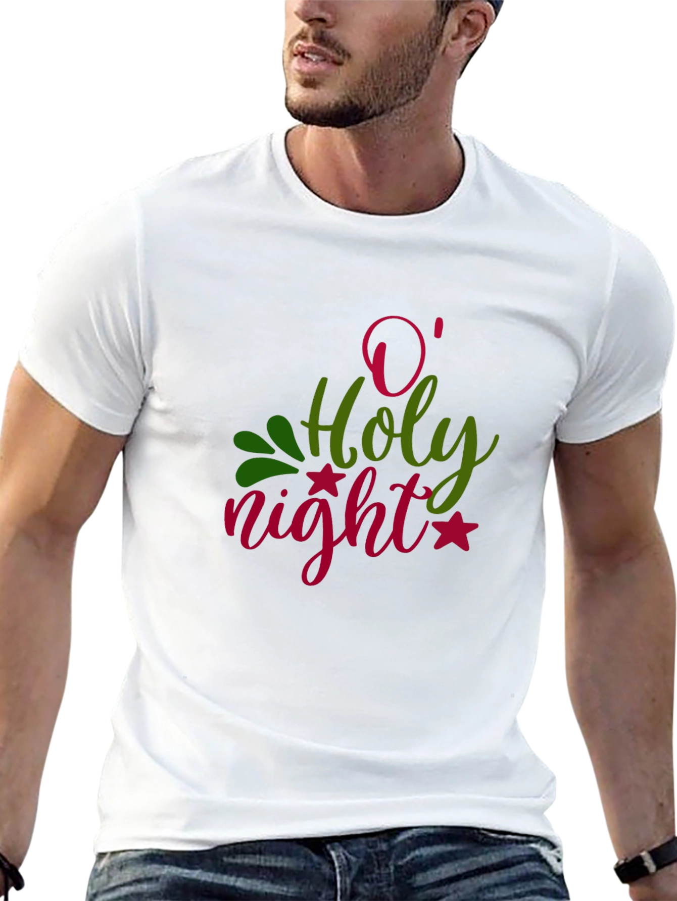 O Holy Night Graphic T-Shirt - Festive Holiday Apparel