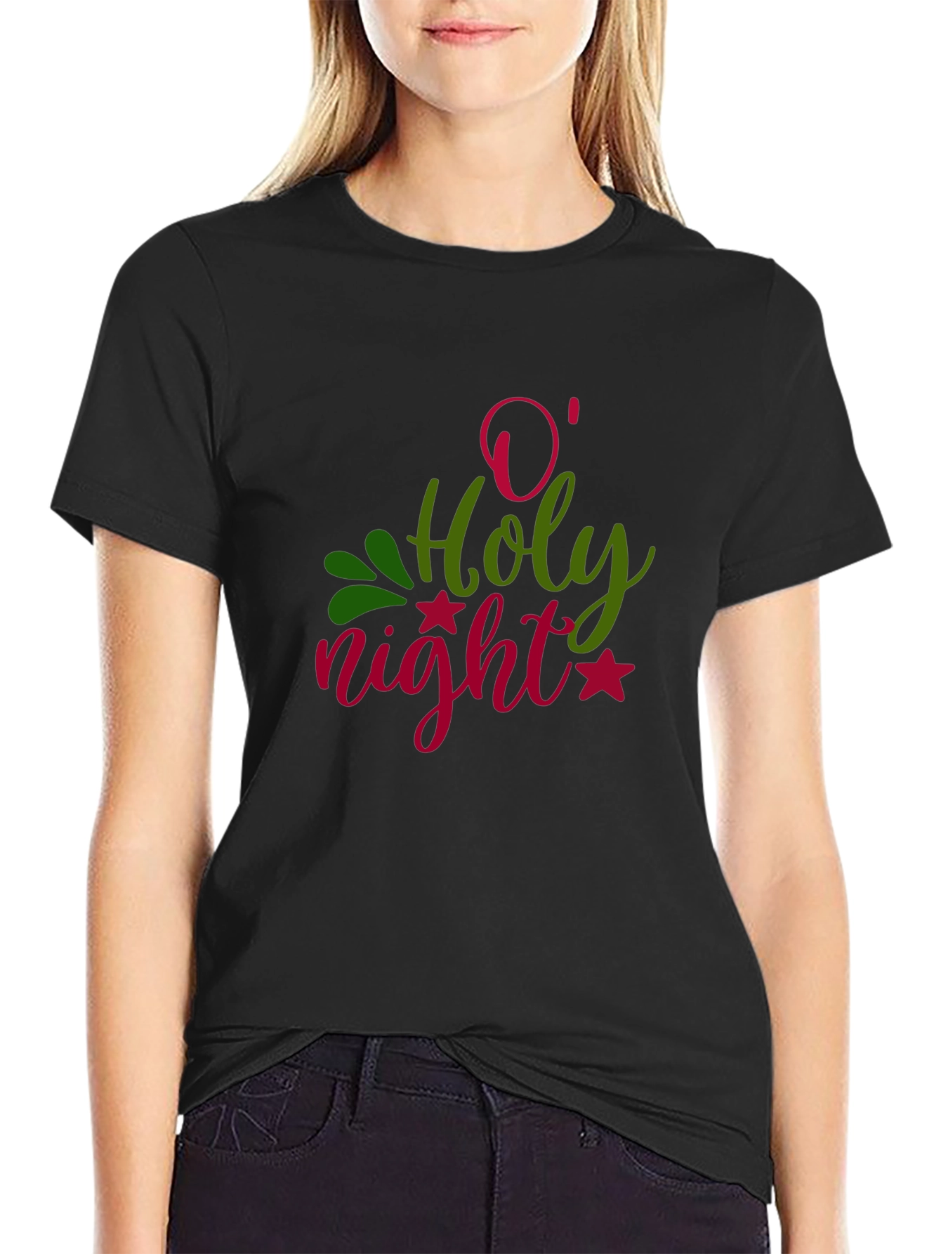 O Holy Night Graphic T-Shirt - Festive Holiday Apparel