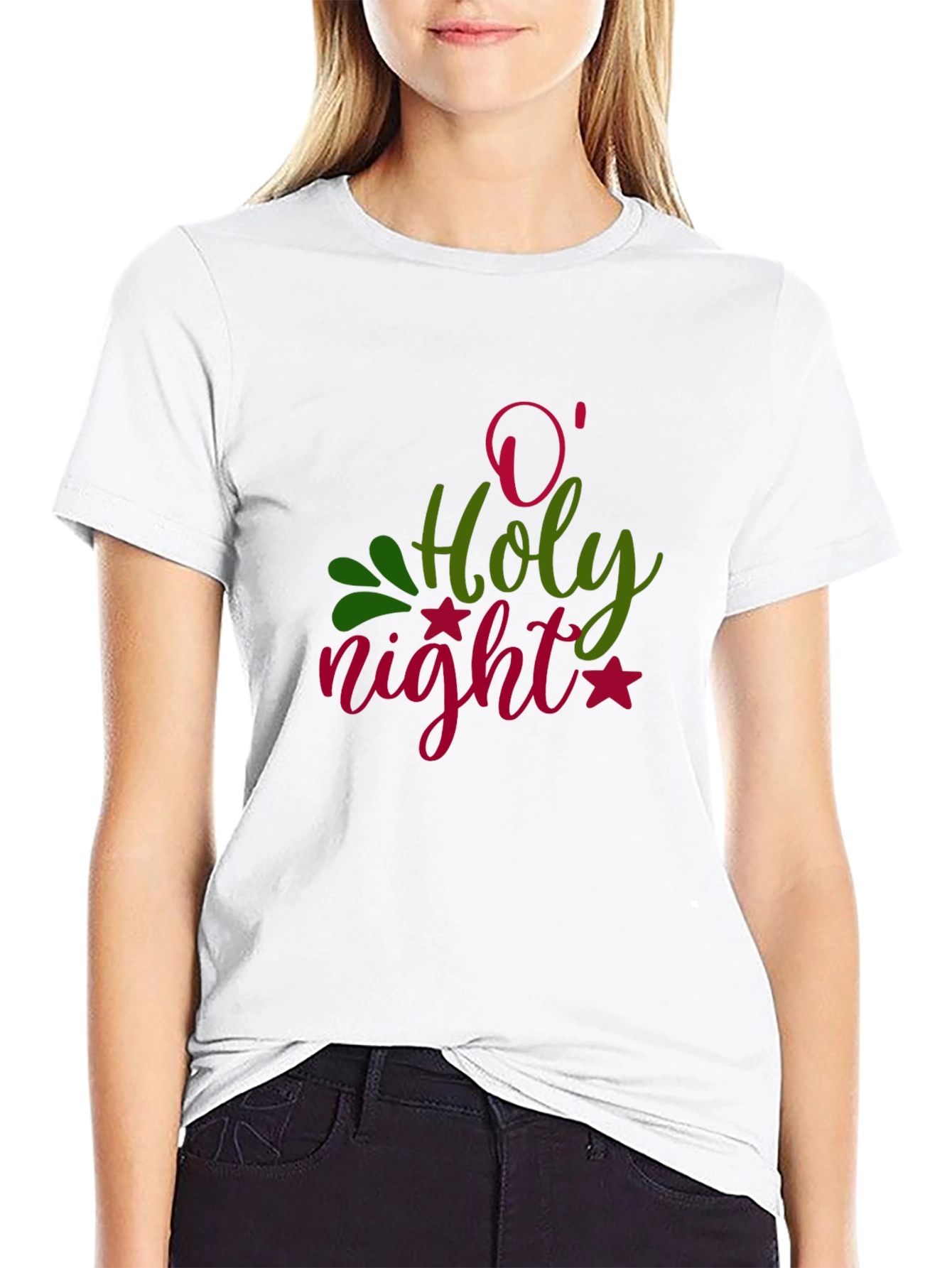 O Holy Night Graphic T-Shirt - Festive Holiday Apparel
