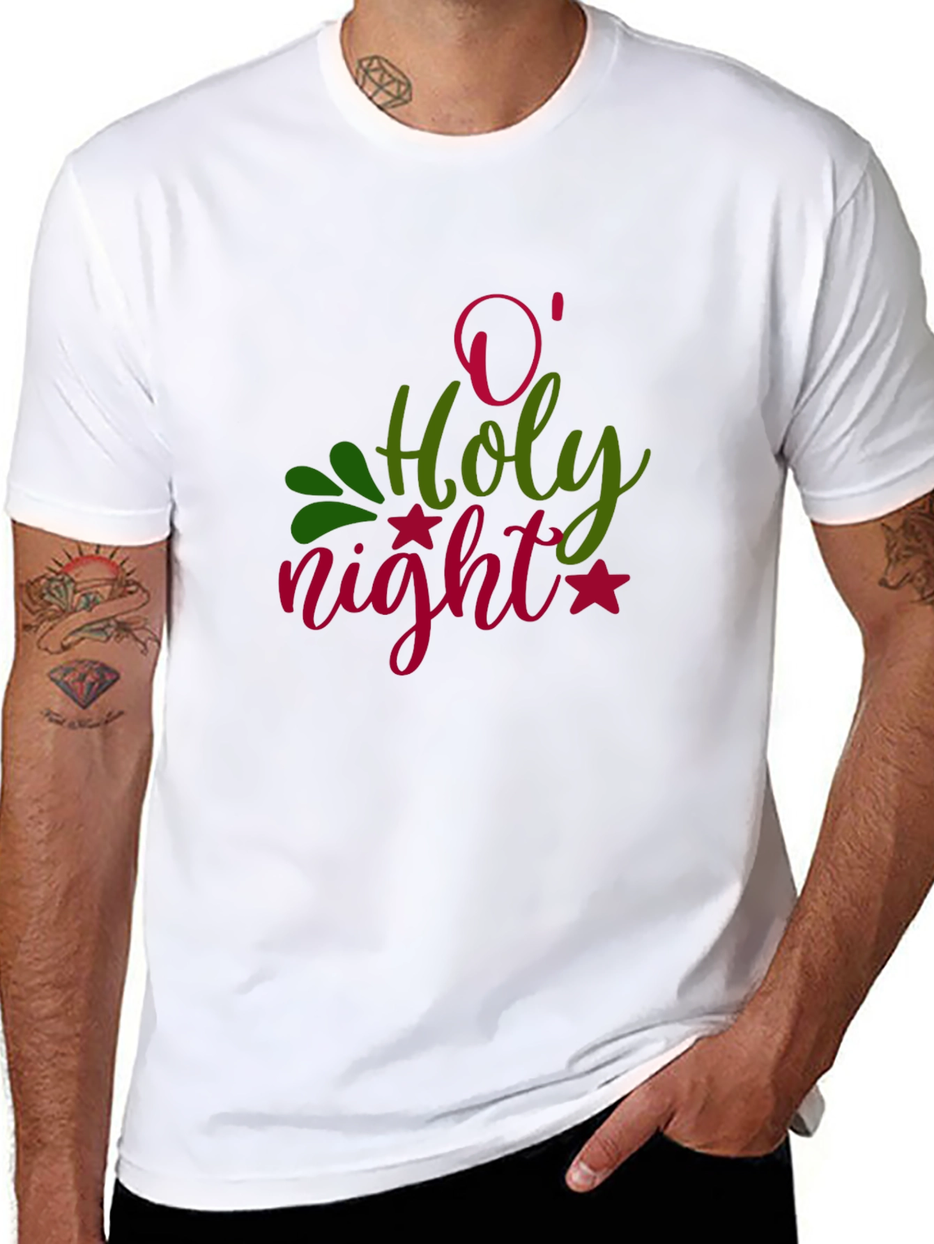 O Holy Night Graphic T-Shirt - Festive Holiday Apparel