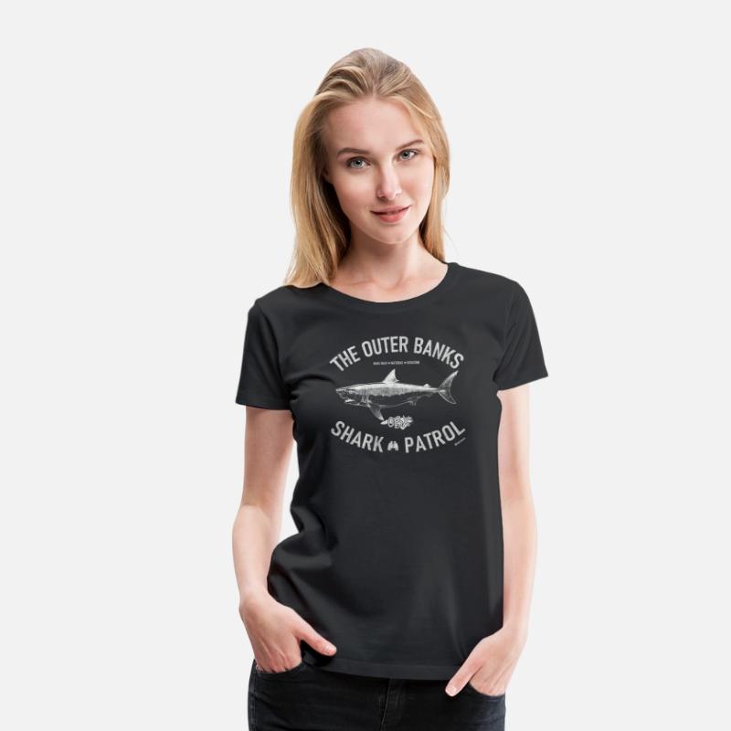 Outer Banks Shark Patrol OBX Vintage Shell White