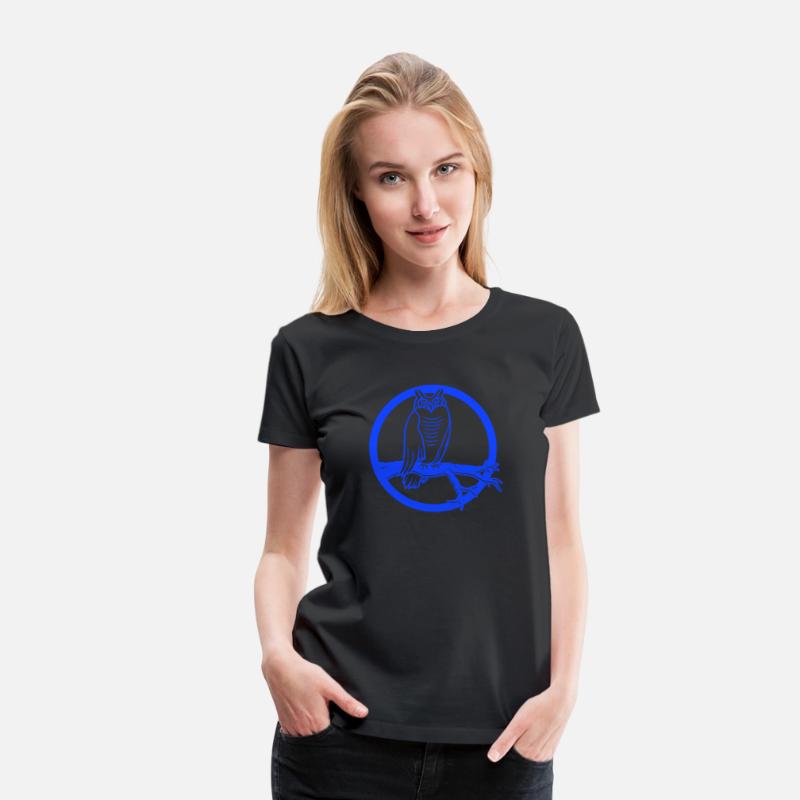 Owl branch tree sits forest full moon night round